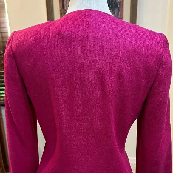 Dana Buchman Raspberry Women's 100% Silk Jacket Size 4 - Picture 8 of 11
